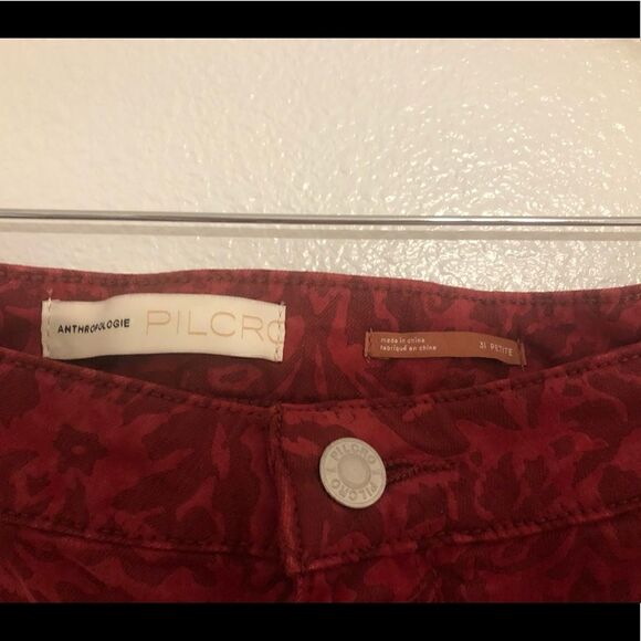 NWT ANTHROPOLOGIE Pilcro & The Letterpress High Rise Denim Flocked Leggings - Picture 7 of 16